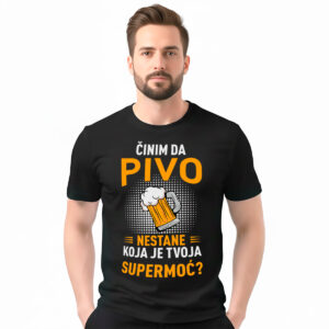 Činim da pivo nestane – muška crna majica