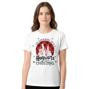 Hogwarts Christmas − ženska bela majica