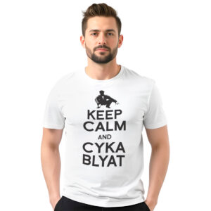 Cyka blyat − muška bela majica