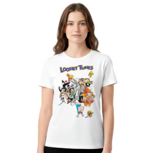 Looney Tunes družina – ženska bela majica