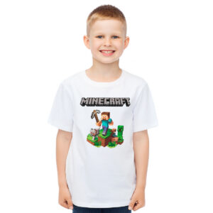 Minecraft – dečija bela majica