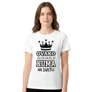 Najbolja kuma na svetu – ženska bela majica