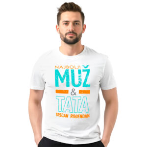 Najbolji muž i tata − muška bela majica