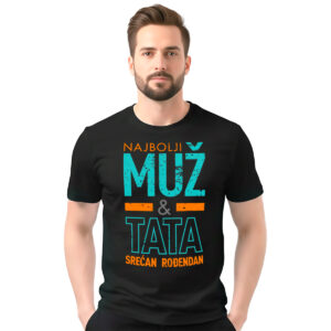 Najbolji muž i tata − muška crna majica