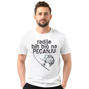 Radije bih bio na pecanju – muška bela majica