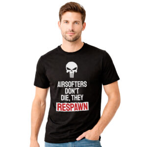 Airsofters don't die, they Respawn − muška crna majica