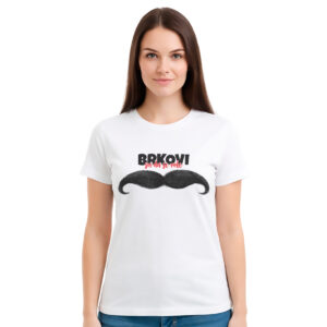 Brkovi su da se vole − ženska bela majica