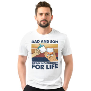 Dad and son drinking buddies – muška bela majica