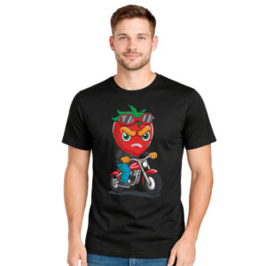 Divlje jagode − muška crna majica