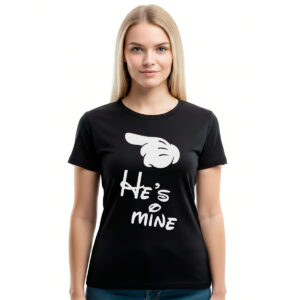 He's mine – ženska crna majica