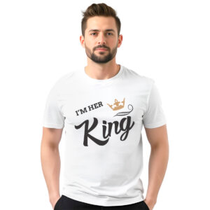 I'm her King – muška bela majica