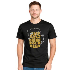 Keep calm and drink cold beer – muška crna majica