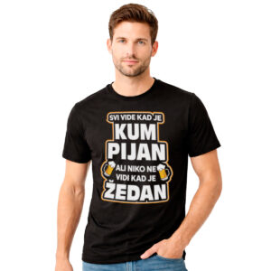 Svi vide kada je kum pijan − muška crna majica