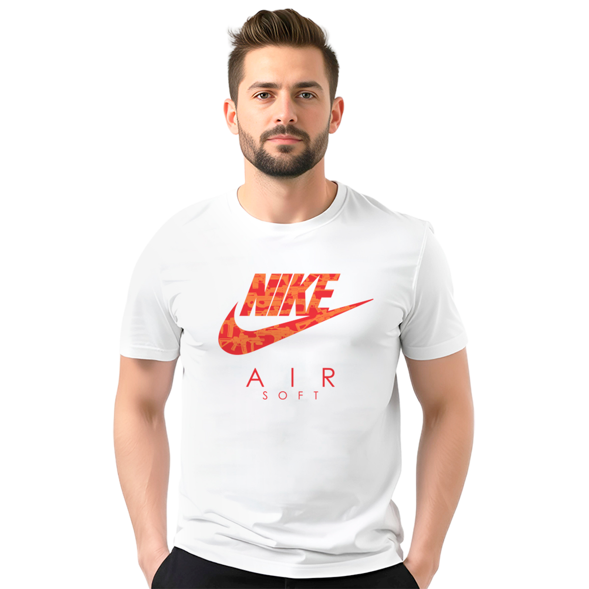 Nike Air soft (narandžasti) − muška bela majica