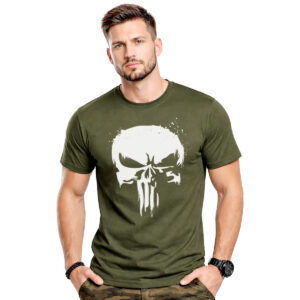 Punisher − muška maslinasto zelena majica