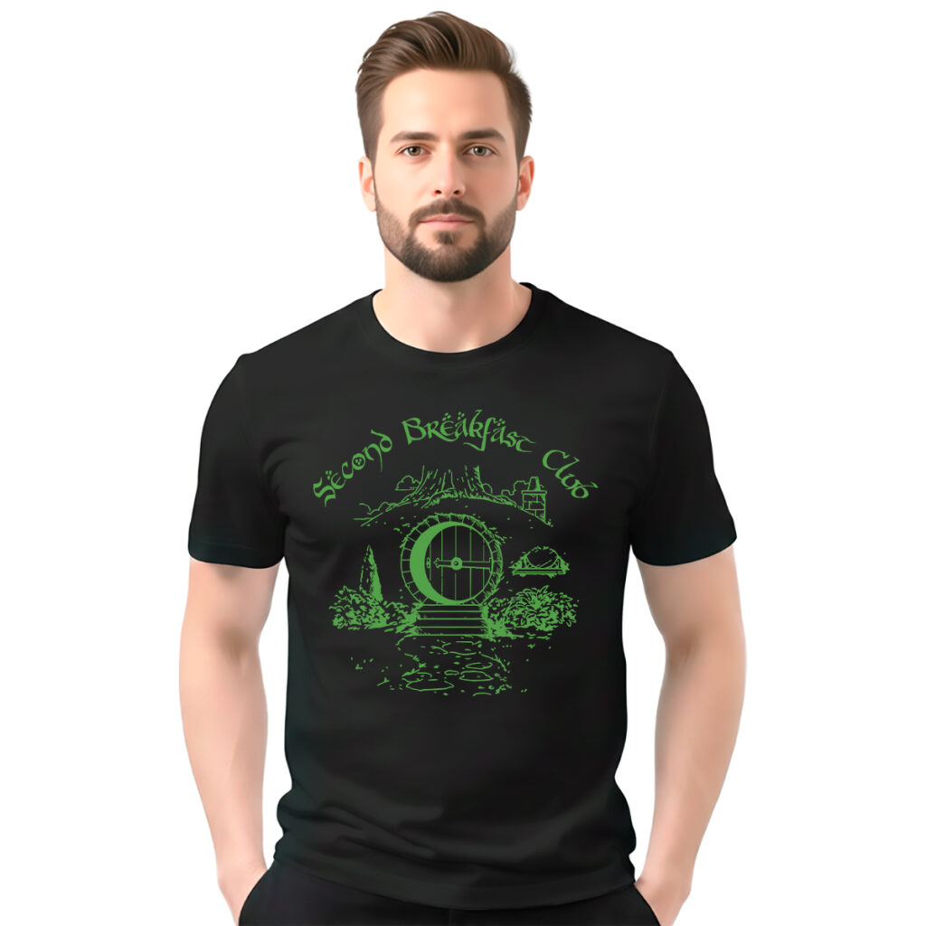 Second Breakfast Club − muška crna majica