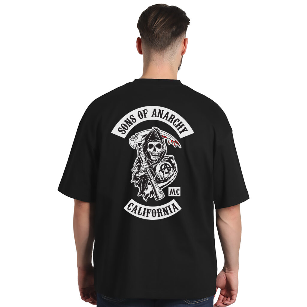Sons of Anarchy – muška oversize crna majica