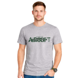 Strajkbol Airsoft – muška melirano siva majica