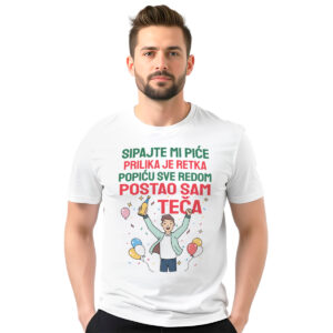 Postao sam teča – muška bela majica