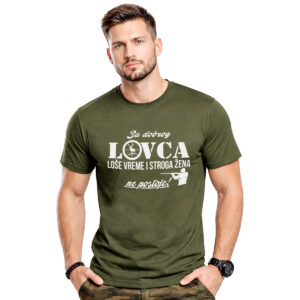 Za dobrog lovca – muška maslinasto zelena majica