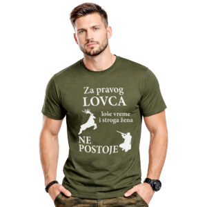 Za pravog lovca – muška maslinasto zelena majica