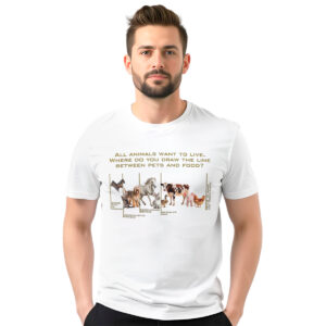 All animals want to live – muška bela majica