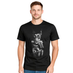 Doberman – muška crna majica