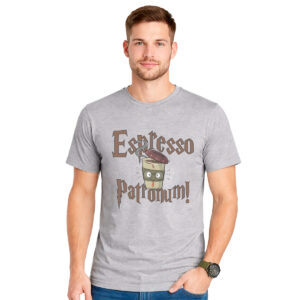 Espresso Patronum! – muška melirano siva majica