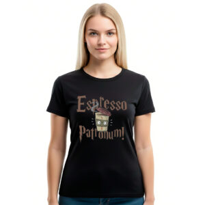 Espresso Patronum! – ženska crna majica