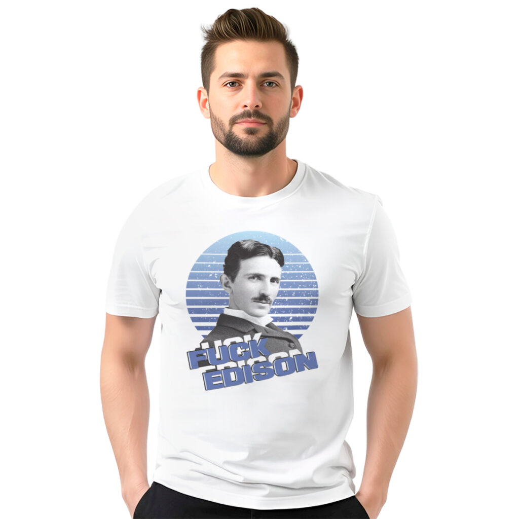 Fuck Edison − muška bela majica