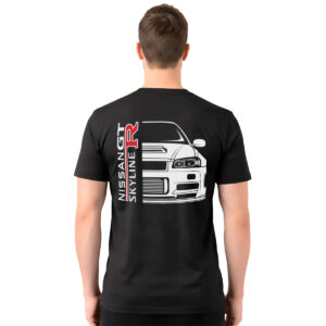 Nissan GTR R34 Skyline − muška crna majica