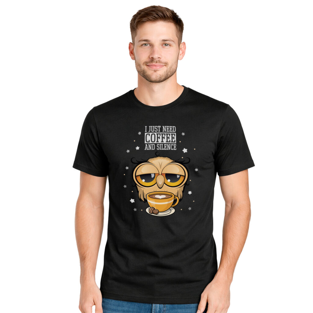 I just need coffee and silence – muška crna majica