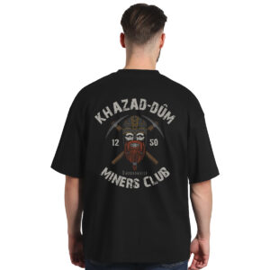 Khazad-dûm Miners club − muška oversize crna majica