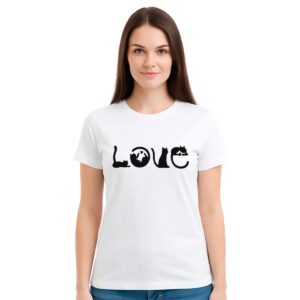 Love sa mačkama – ženska bela majica