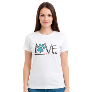 Love sa šapicom – ženska bela majica