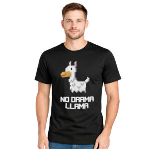 No drama Llama 8bit − muška crna majica