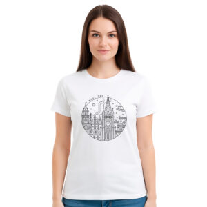 Novi Sad line art – ženska bela majica
