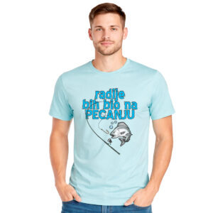 Radije bih bio na pecanju – muška svetlo plava majica