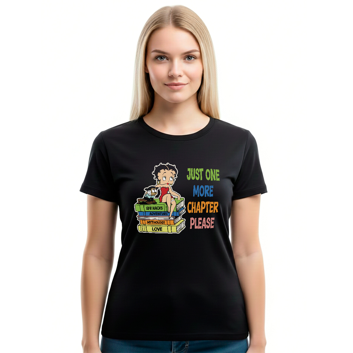 Just one more chapter please – ženska crna majica