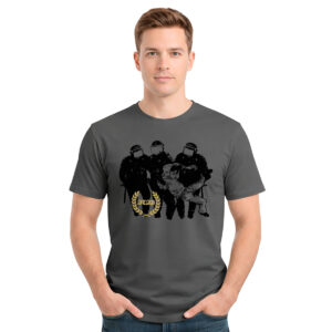 Policijska brutalnost – muška tamno siva majica