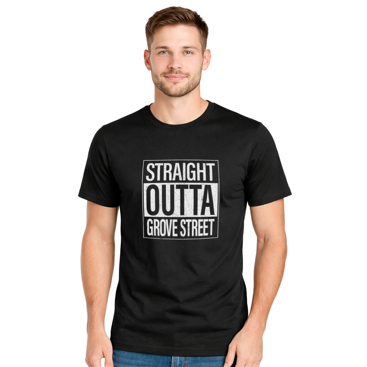 Straight outta Grove street − muška crna majica