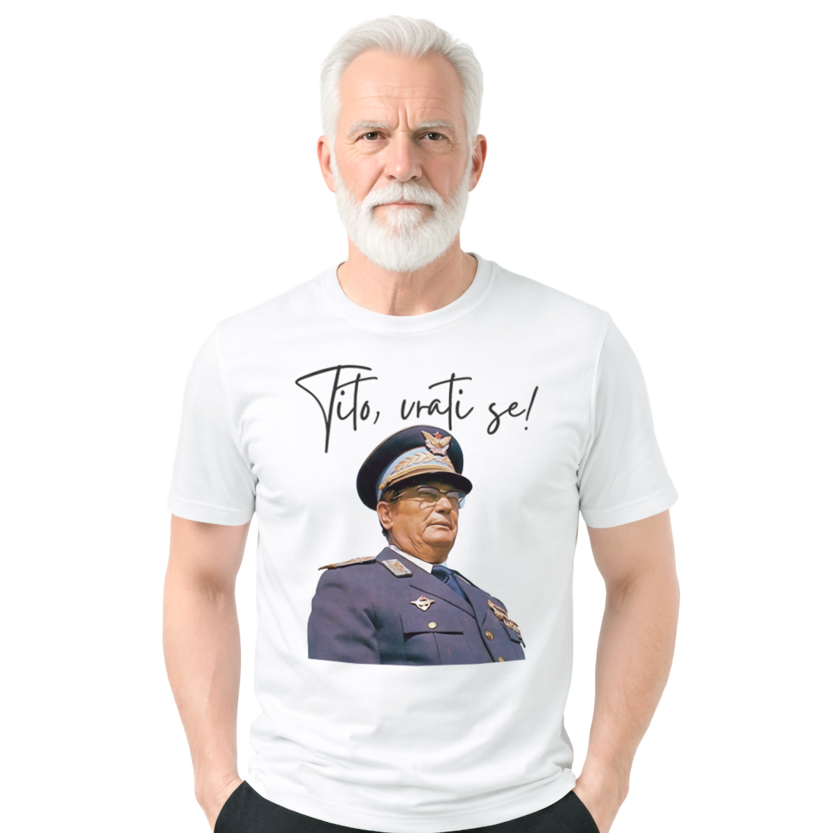 Tito, vrati se! − muška bela majica