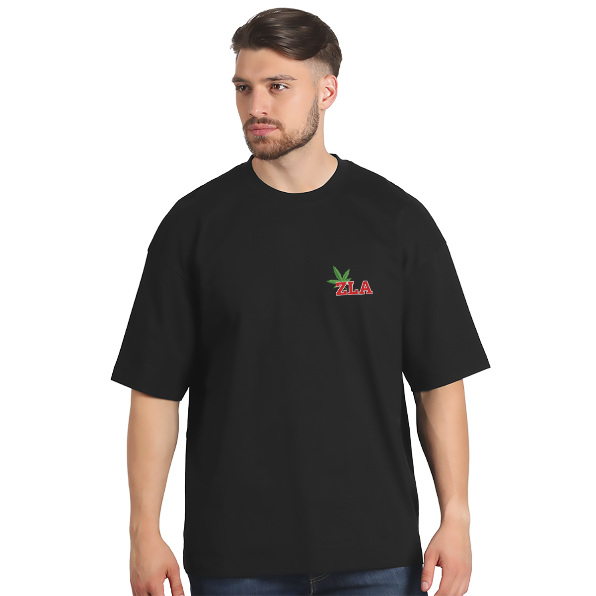 43zla − muška oversize crna majica - Слика 2