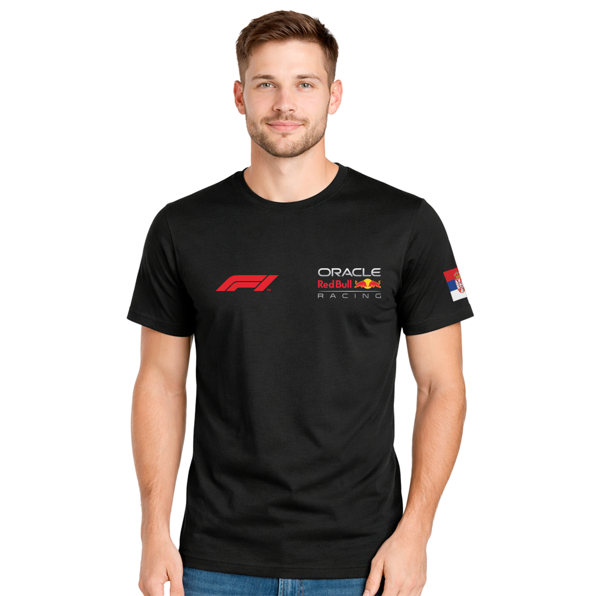 Red Bull F1 Circuit de Spa − muška crna majica