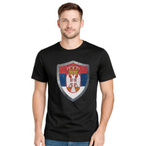 Štit sa grbom Srbije− muška crna majica
