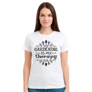 Gardening is my therapy − ženska bela majica