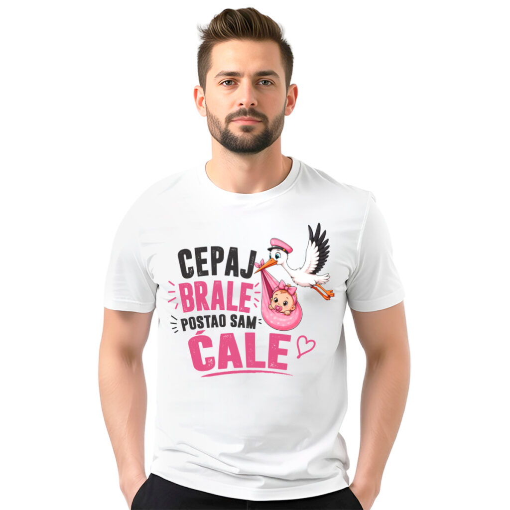Cepaj brale – muška bela majica