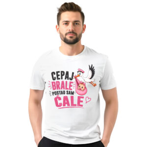 Cepaj brale – muška bela majica
